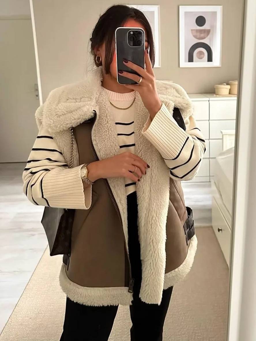Coco | Gilet en daim sans manche avec doublure Polaire